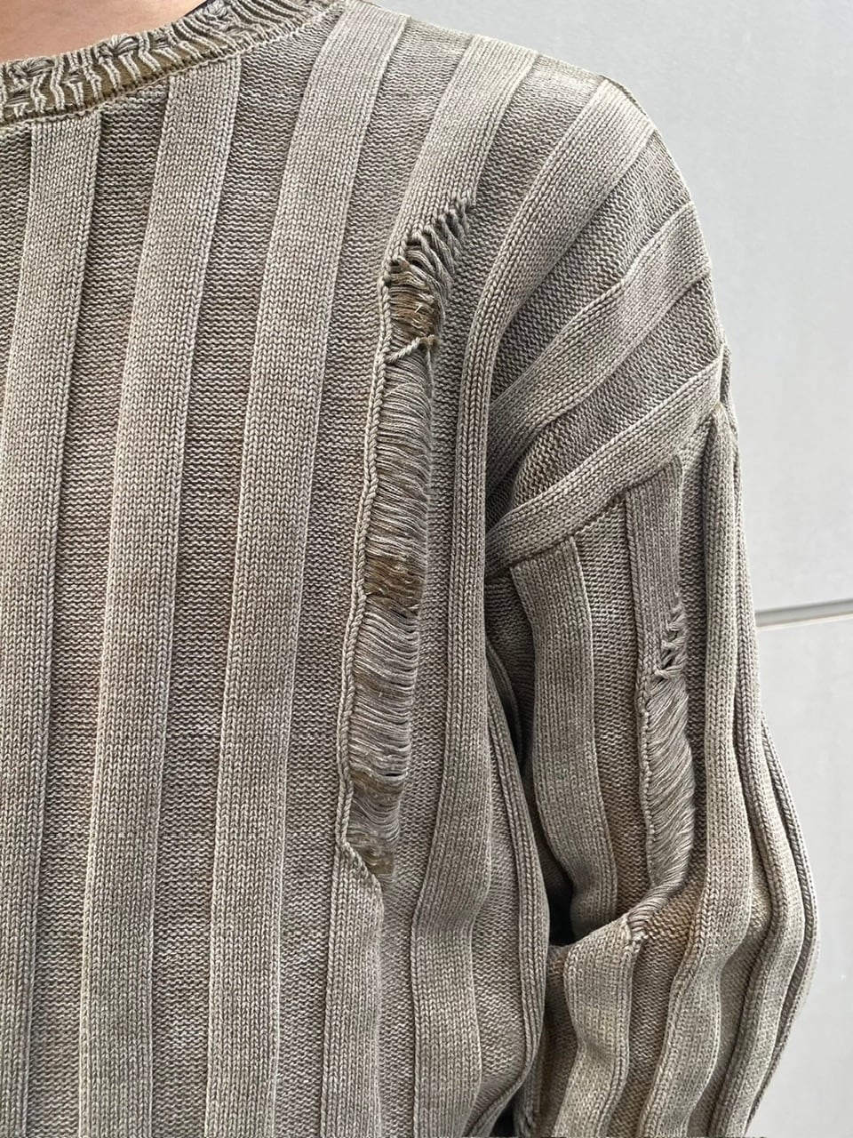 受注制【Chikashitsu +】dirty washing rib knit (2color)