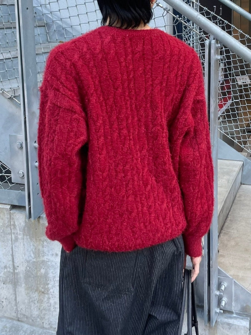受注制【Chikashitsu +】angora like cable knit (3color)