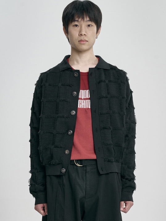 【AJOBYAJO】Fringe Check Cardigan