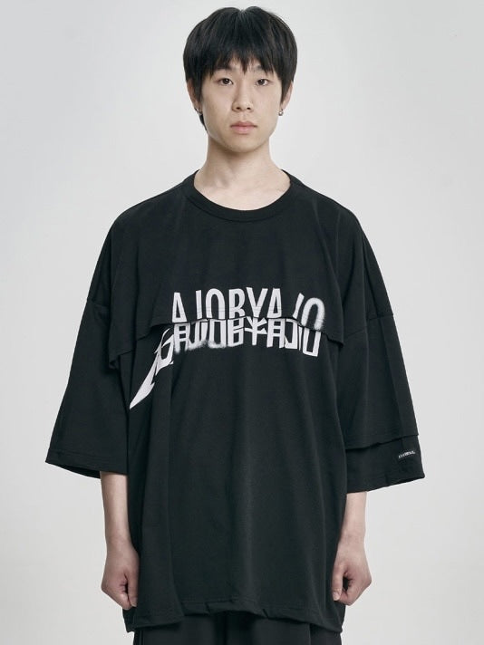 【AJOBYAJO】Tri Logo Mixed T-Shirt