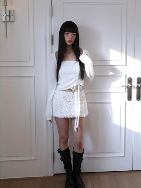 【Uglyshadow】ANGORA HOODIE TANK TOP / 【アグリーシャドウ】アンゴラフードタンクトップ長袖カーディガン