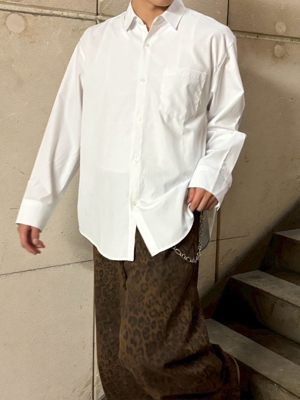 【Chikashitsu +】basic cotton shirt (3color)