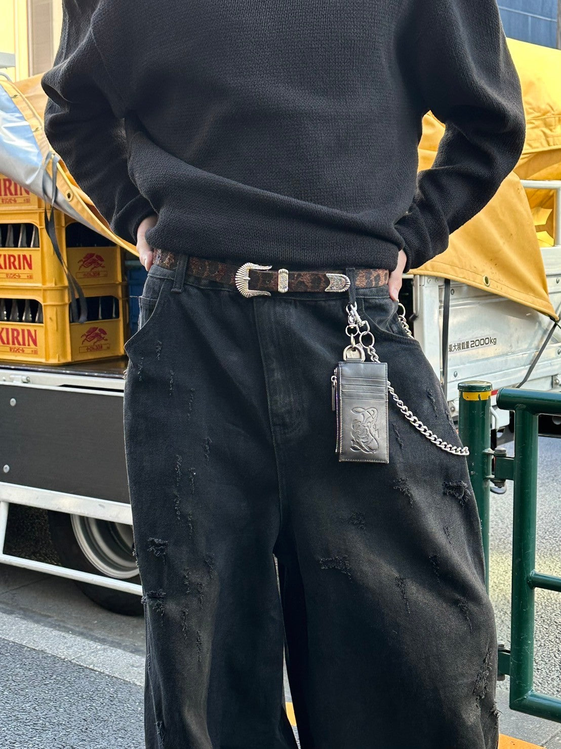 受注制【Chikashitsu +】western leopard belt (2color)