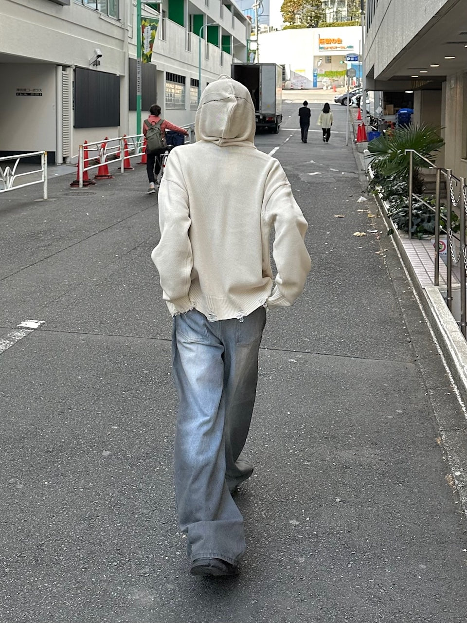 大阪店WEB限定受注制【Chikashitsu +】full zip up knit hoodie (3color)