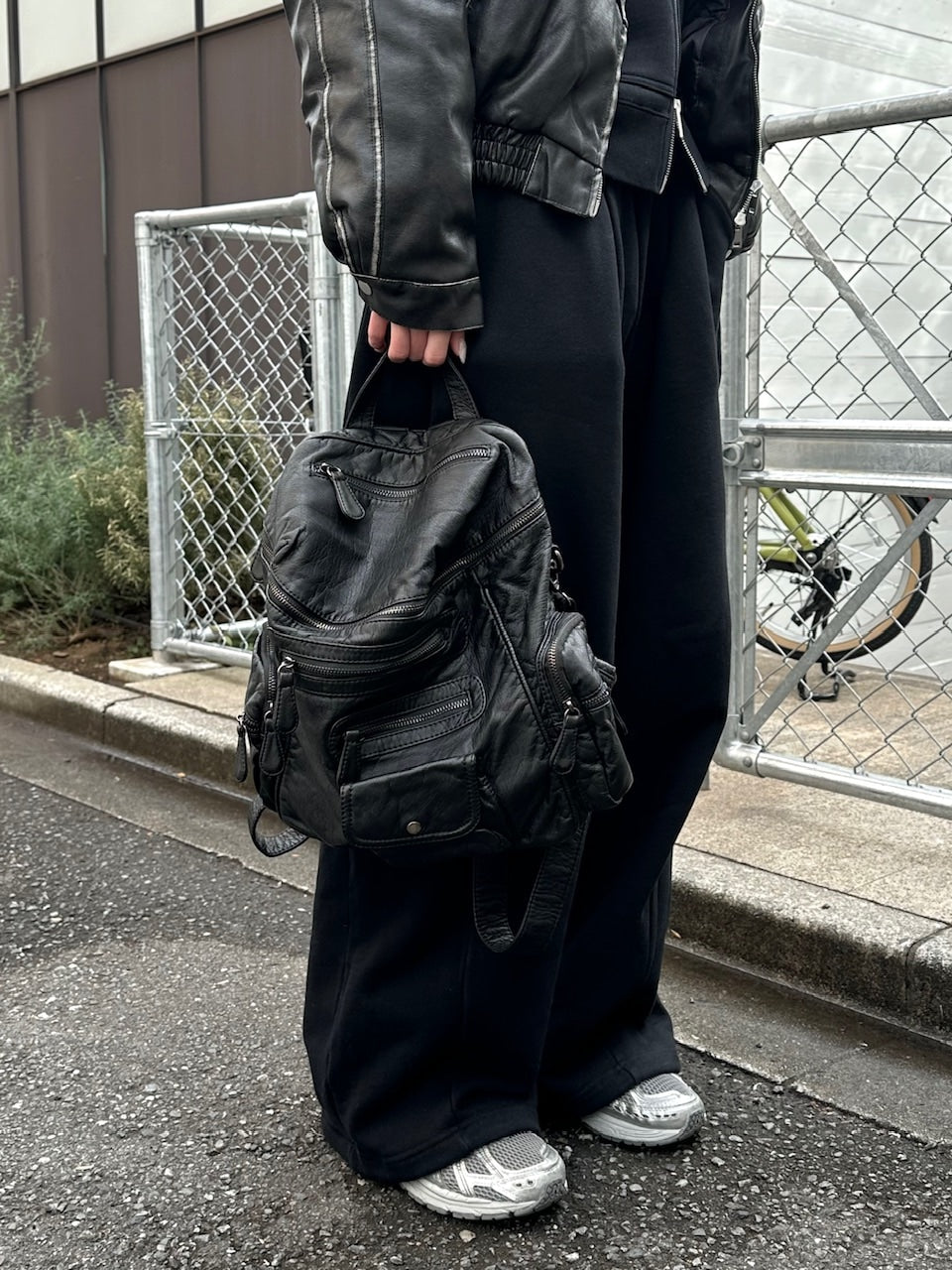 ブラックレザーリュック 大阪店WEB限定受注制【Chikashitsu +】leather studs backpack