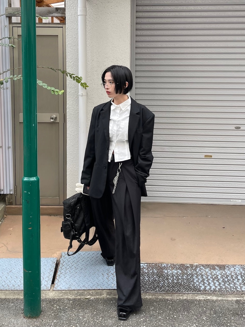 受注制【oaks】cropped pintuck pocket shirt (3color)