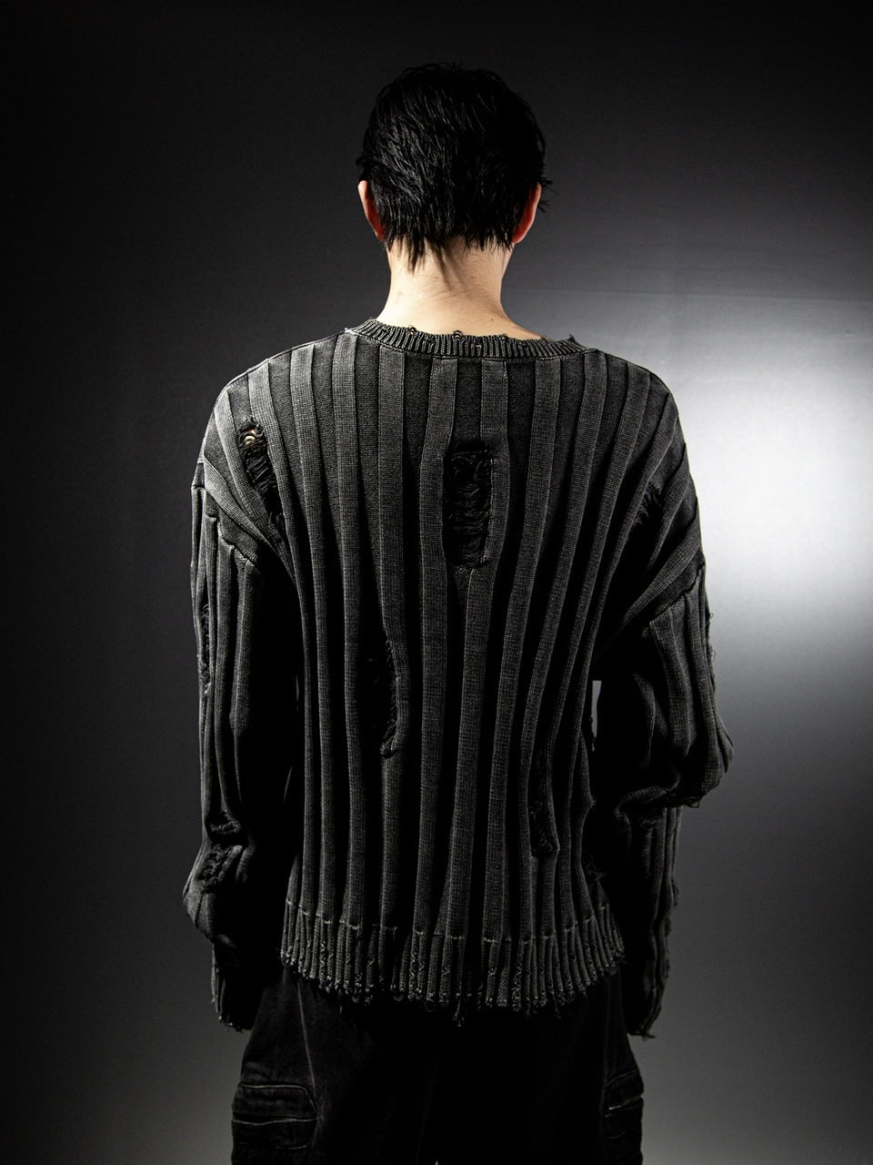 【DIG YOUR OWN GRAVE】PIGMENT DAMAGE KNIT / 【ディグユアオウングレイブ】ピグメントダメージ長袖ニット