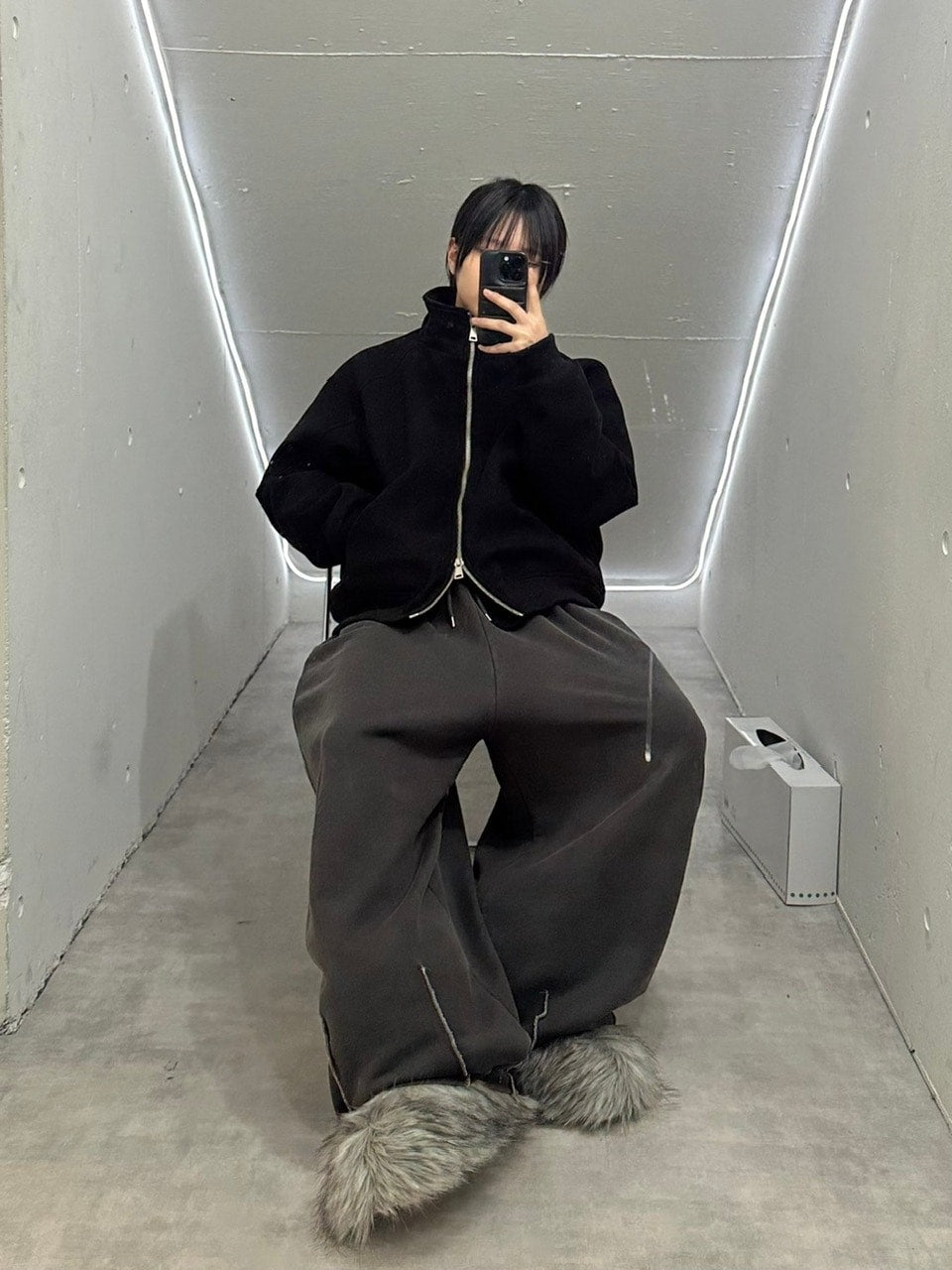 国際配送【LUV CODE】high neck zip up sweat jacket (2color)