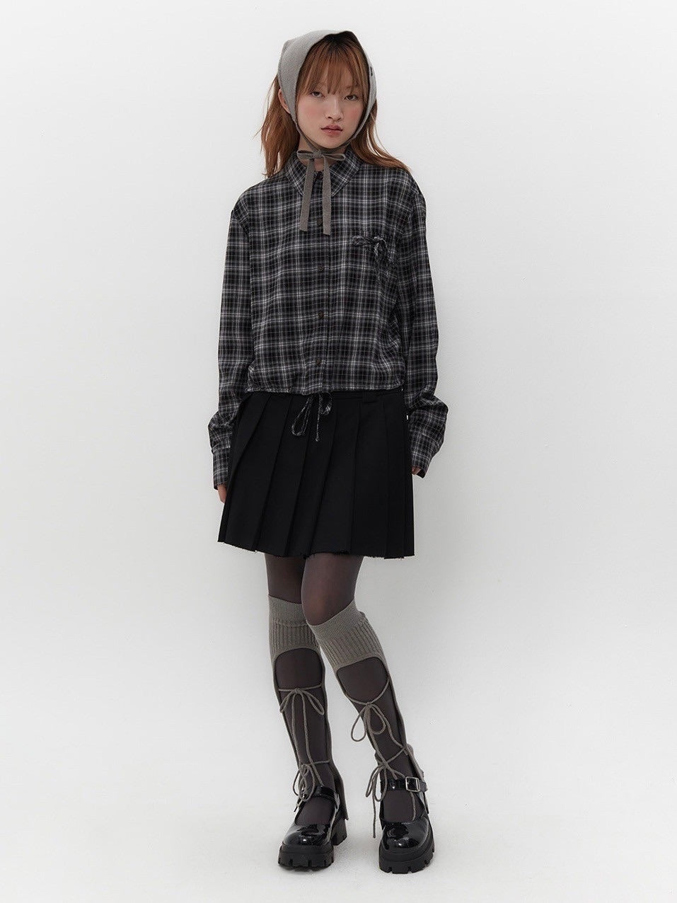 【TUOMIO】STRAPPY CHECK SHIRT