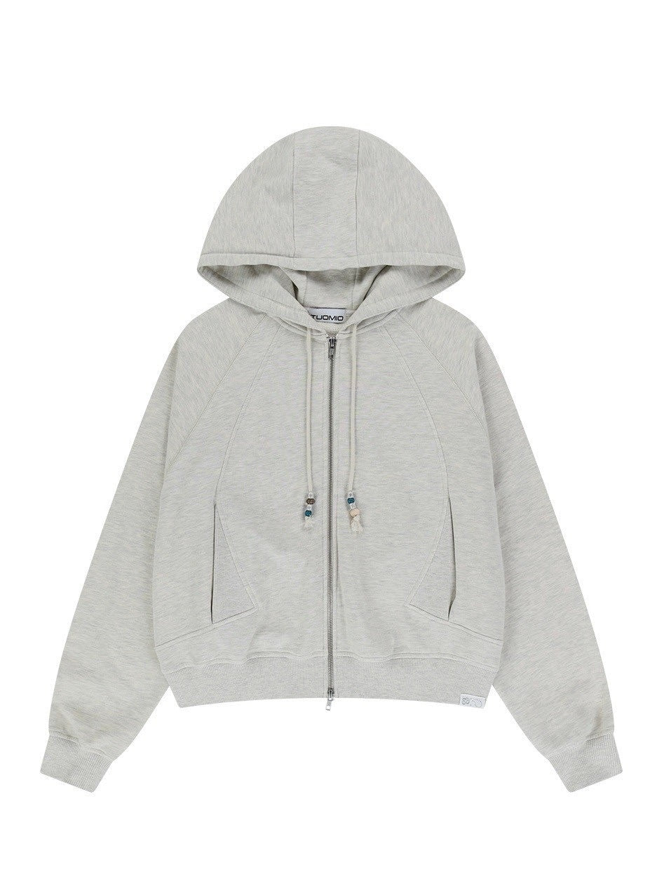 【TUOMIO】STRING CHARM HOOD ZIP-UP