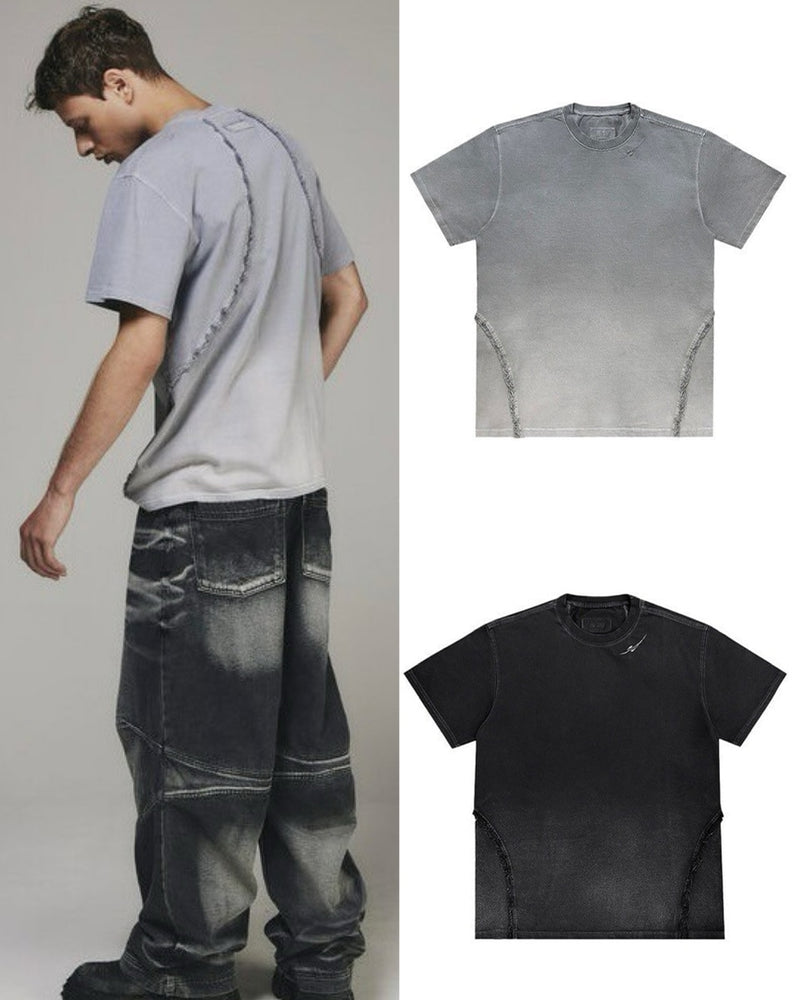 【BLR BLUER】DESTROYED GRADATION BLEACHED SHORT SLEEVE