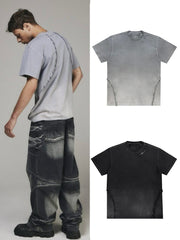 【BLR BLUER】DESTROYED GRADATION BLEACHED SHORT SLEEVE