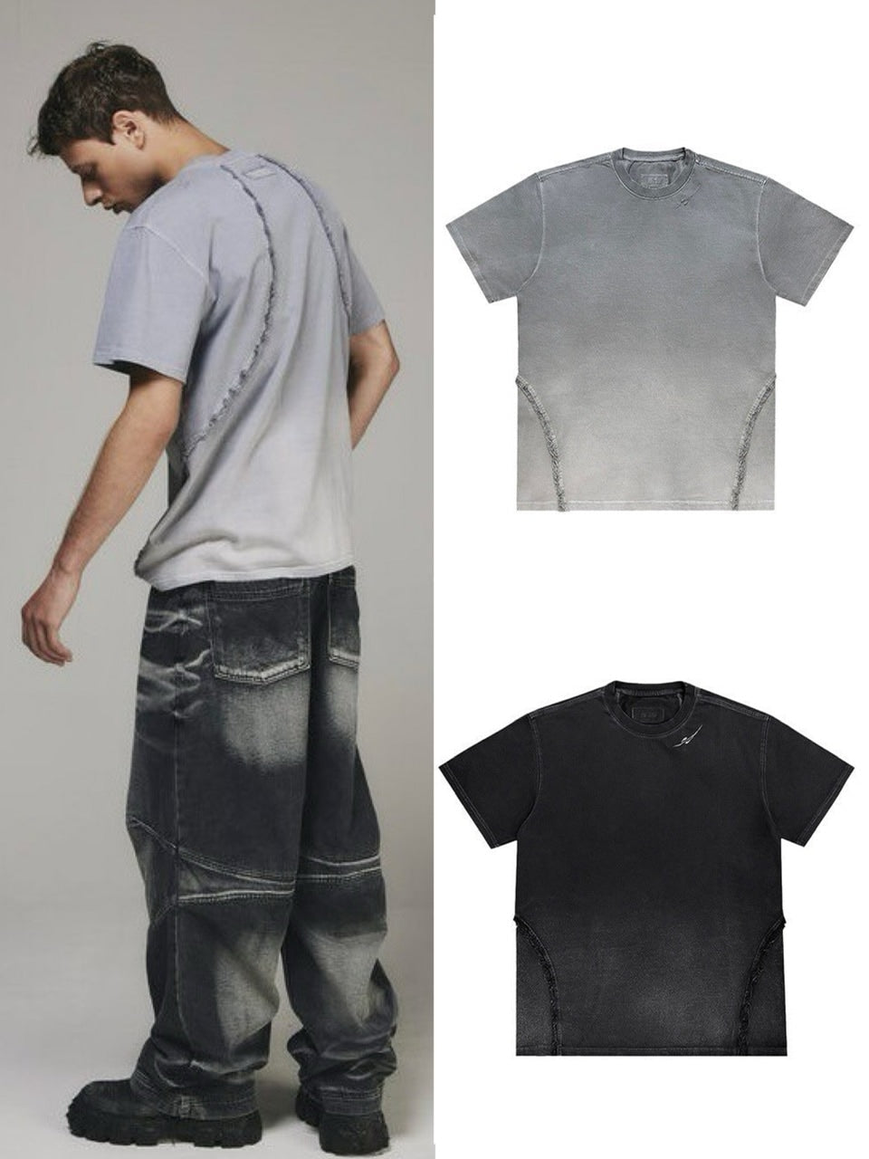 【BLR BLUER】DESTROYED GRADATION BLEACHED SHORT SLEEVE