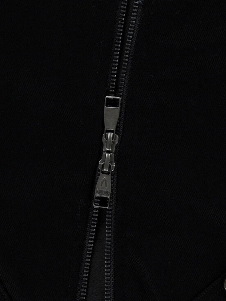 【AAKAM】Contrast Leather Work Jacket