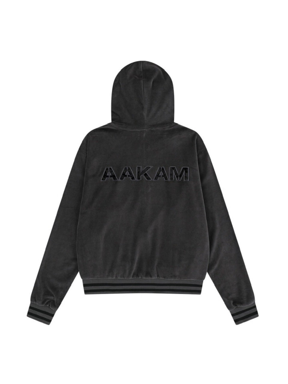 【AAKAM】98 Patch Velour Zip-Up Hoodie