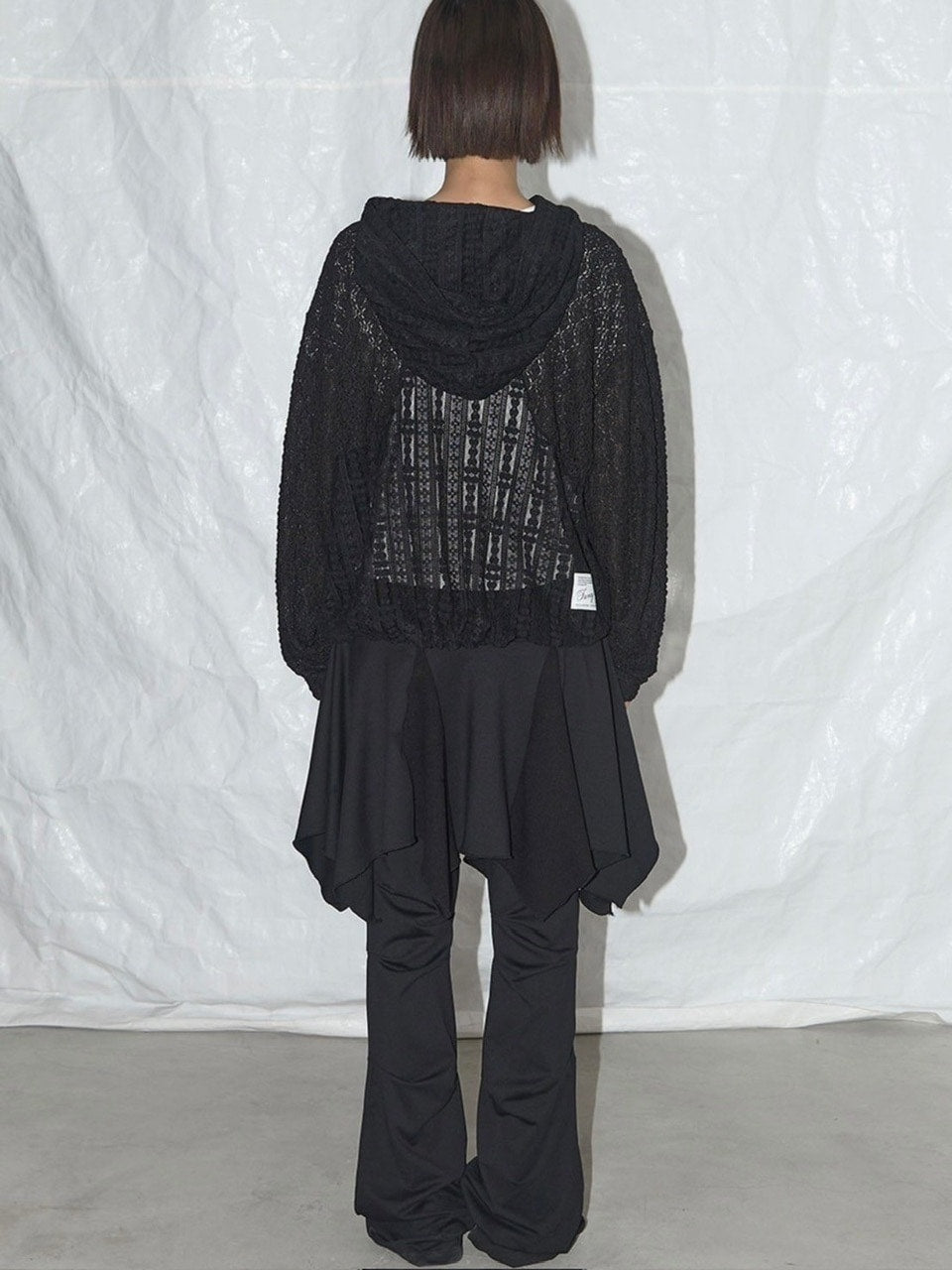 【FANCY CLUB】PLUMPY LACE LINE HOOD ZIP-UP / 【ファンシークラブ】レースメッシュジップアップパーカー