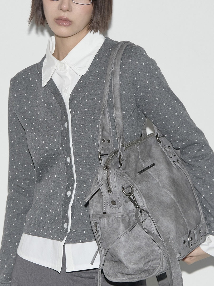 【FANCY CLUB】BELTED WASHING LEATHER BAG / 【ファンシークラブ】ベルトウォッシングレザーショルダーバッグ