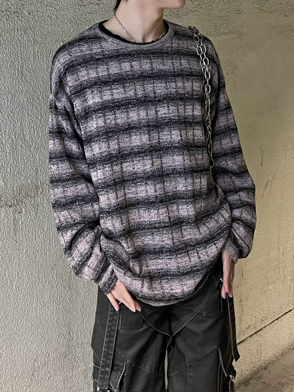 【Chikashitsu +】gradation border knit (5color) / 【チカシツプラス】グラデーションボーダー長袖ニット