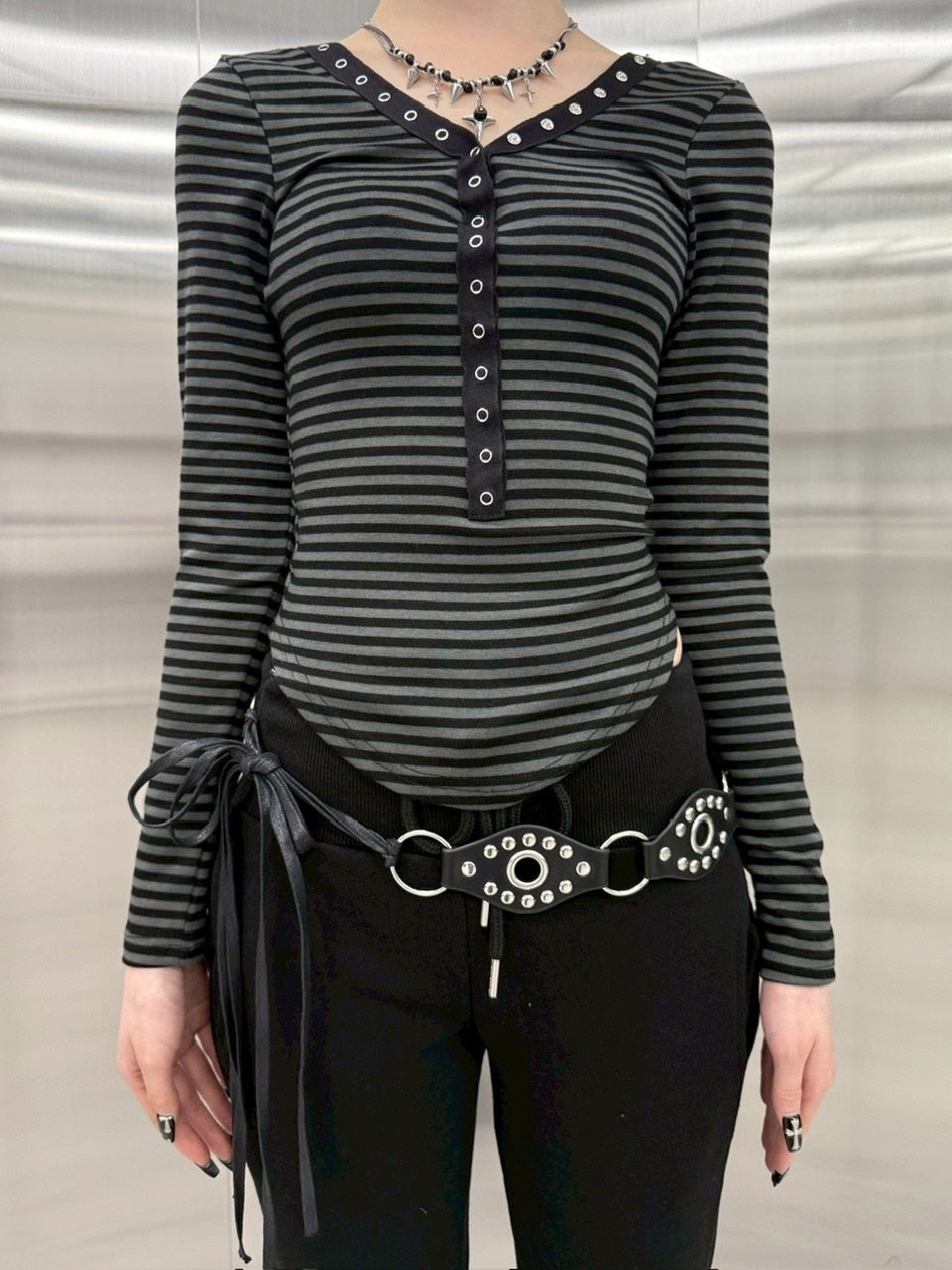 受注制【nmtc +】border snap long sleeve (2color)