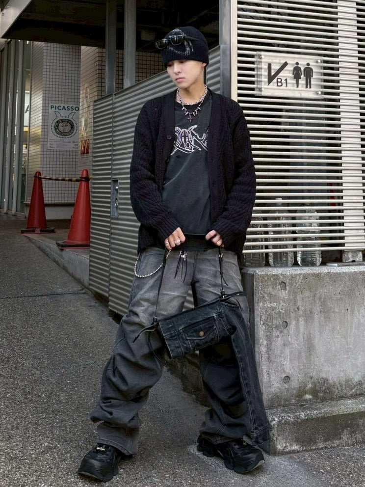 受注制【nmtc +】wash knit cardigan (2color)