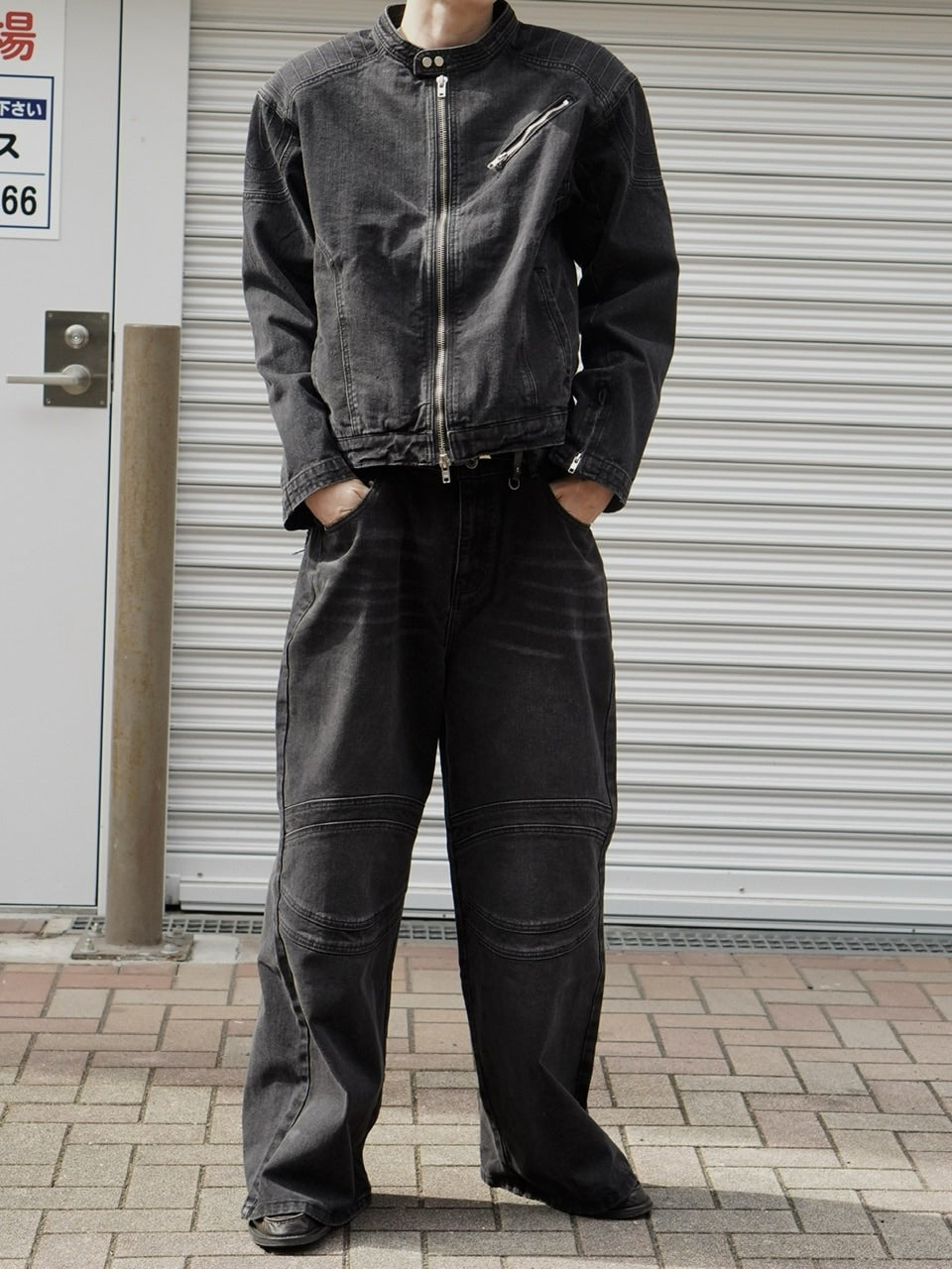 東京店WEB限定受注制【Chikashitsu +】biker denim pants