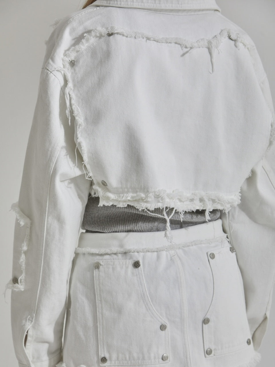 【GATELESS】FRINGE CROPPED DENIM JACKET