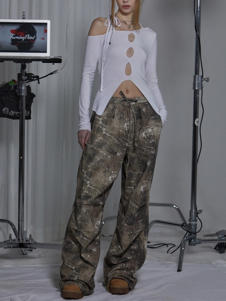 【GATELESS】POINT HOLE ONE SHOULDER T-SHIRT