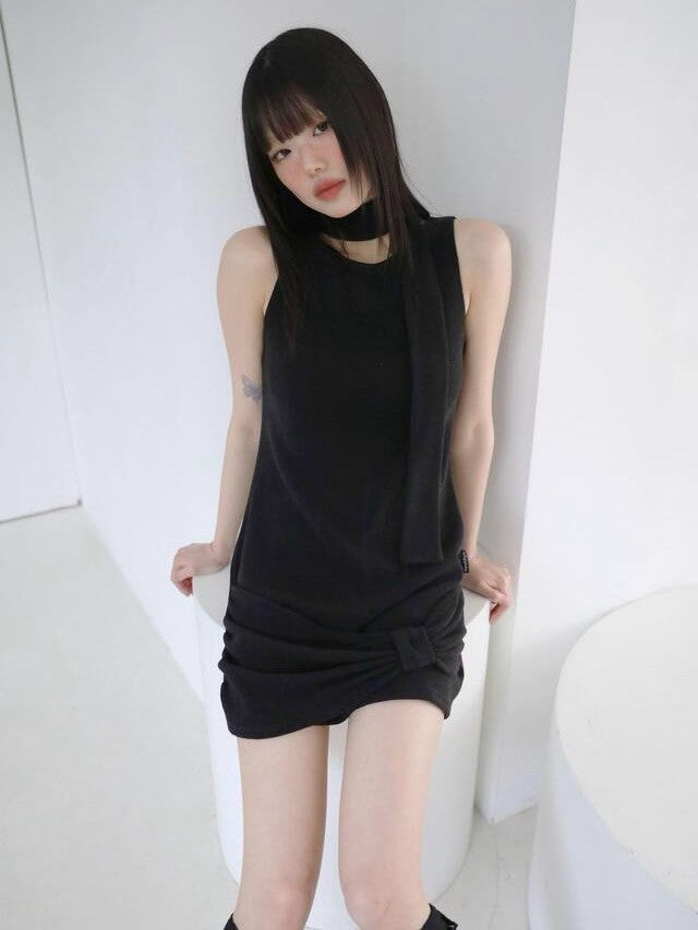 【Uglyshadow】SLEEVELESS RIBBON DRESS