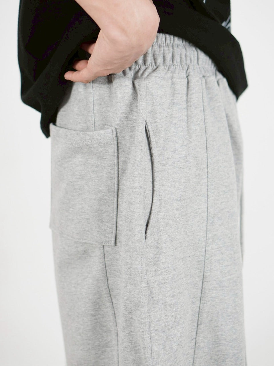 【Chikashitsu +】stitch bermuda sweat pants (2color) / 【チカシツプラス】スティッチバミューダハーフスウェットパンツ