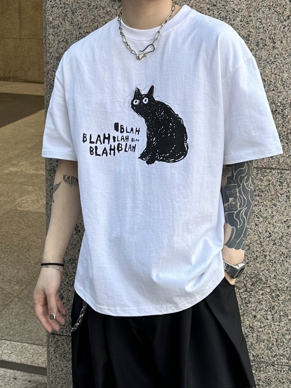 大阪店WEB限定【Chikashitsu +】heavy weight cat t-shirt (2color