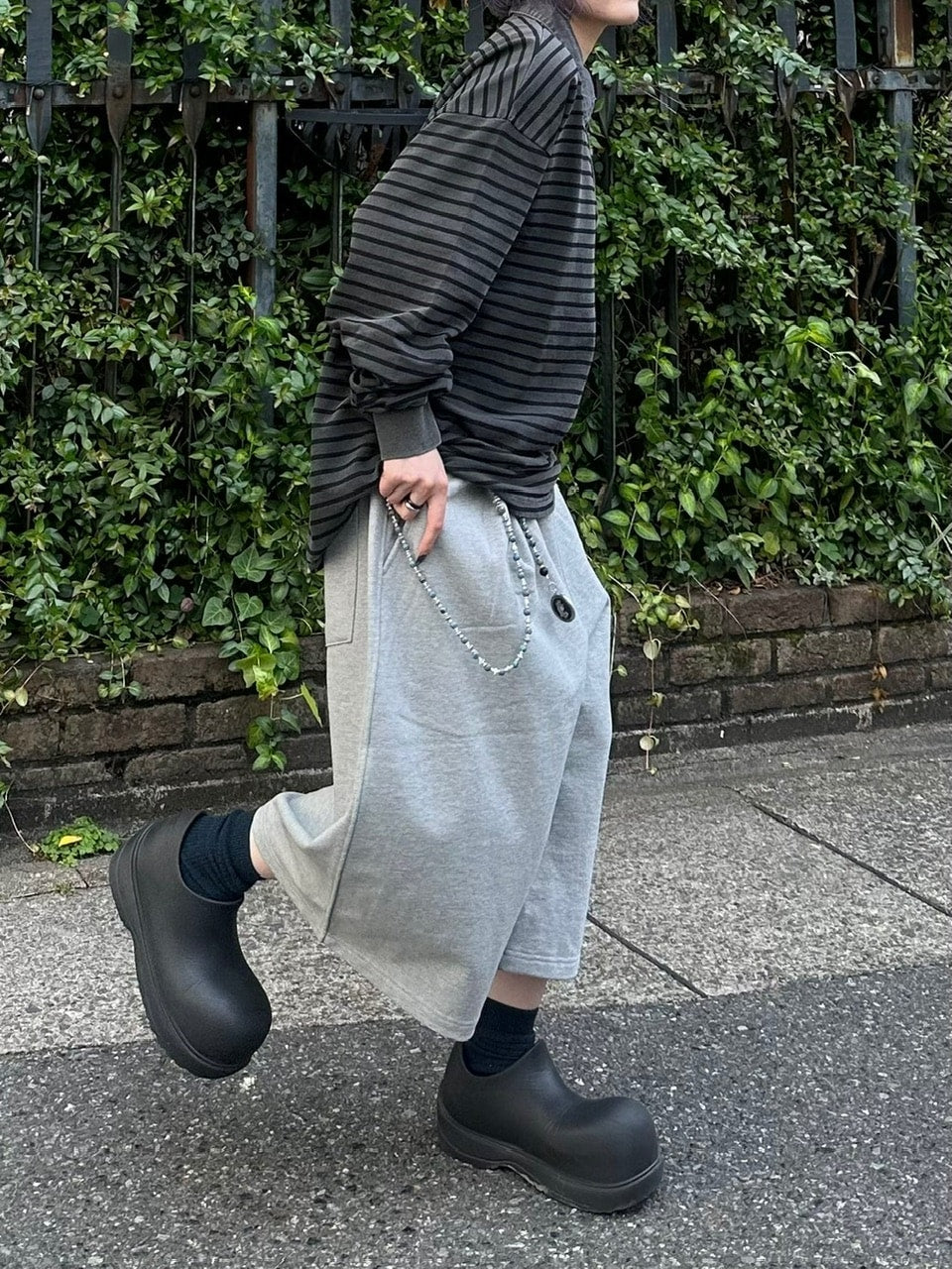 受注制【youll】pigment border polo long tee (2color)