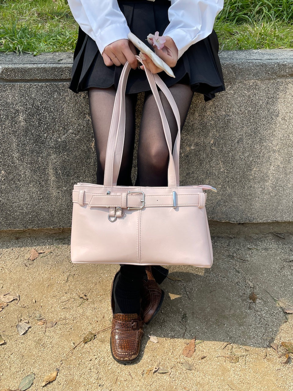 受注制【oaks】leather belt shoulder bag (3color)