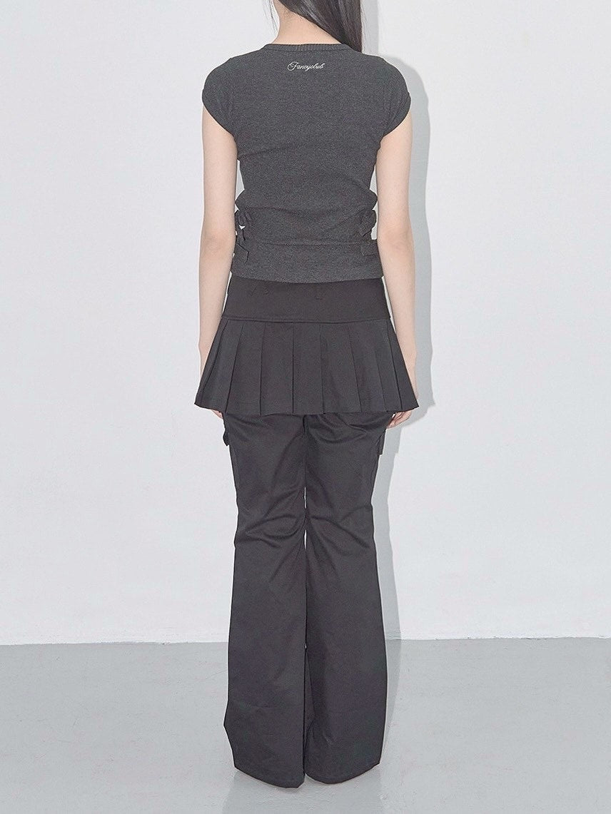 【FANCY CLUB】SIDE BUCKLE RIBBED TEE / 【ファンシークラブ】サイドバックルリブ半袖Tシャツ