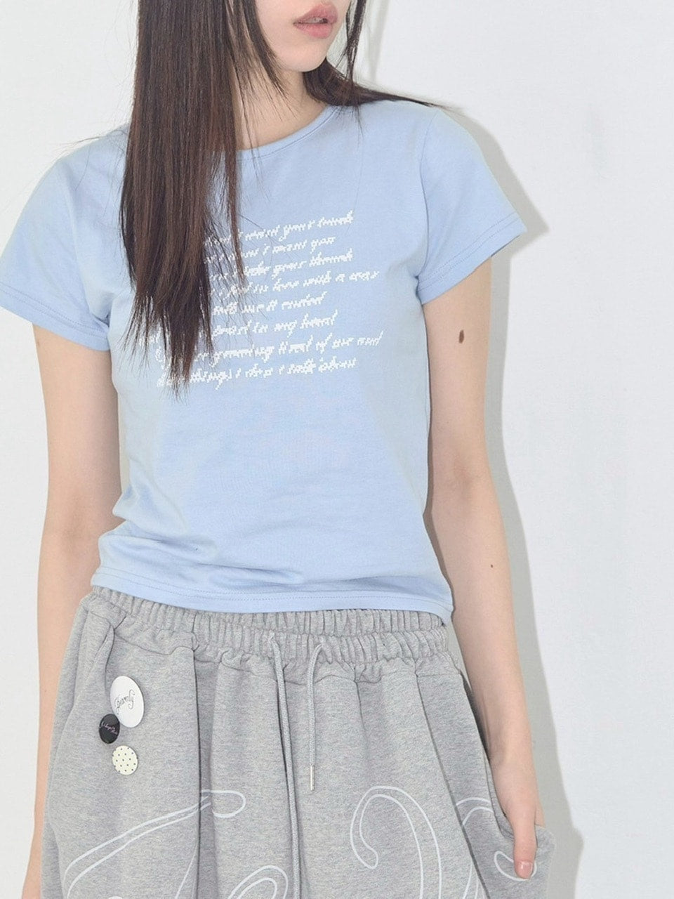 【FANCY CLUB】ANGEL MARK CROP TEE / 【ファンシークラブ】クロップロゴ半袖Tシャツ