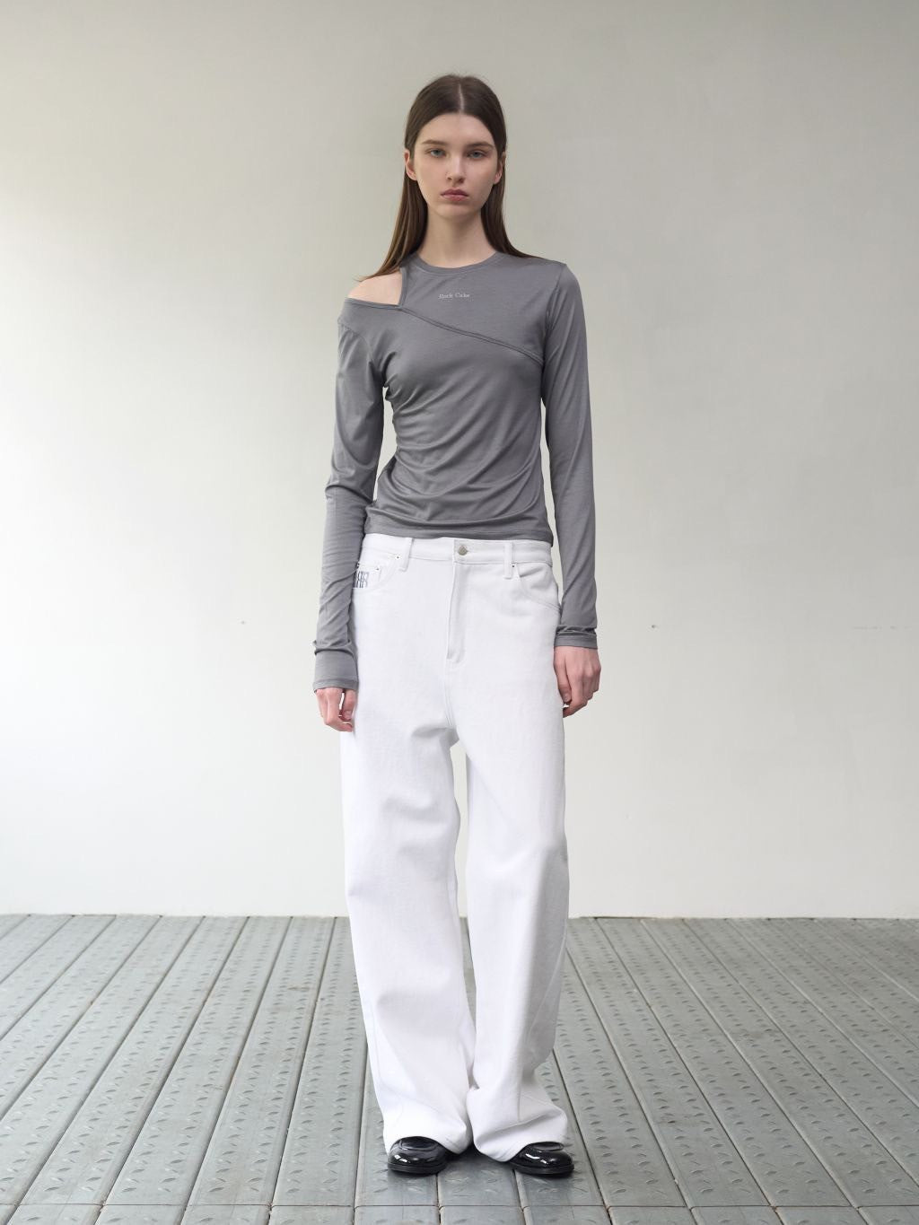 【ROCK CAKE】One Shoulder Layered Top