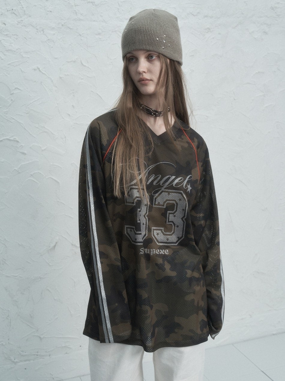 【SETUP‐EXE】V-NECK MESH SPORTS T