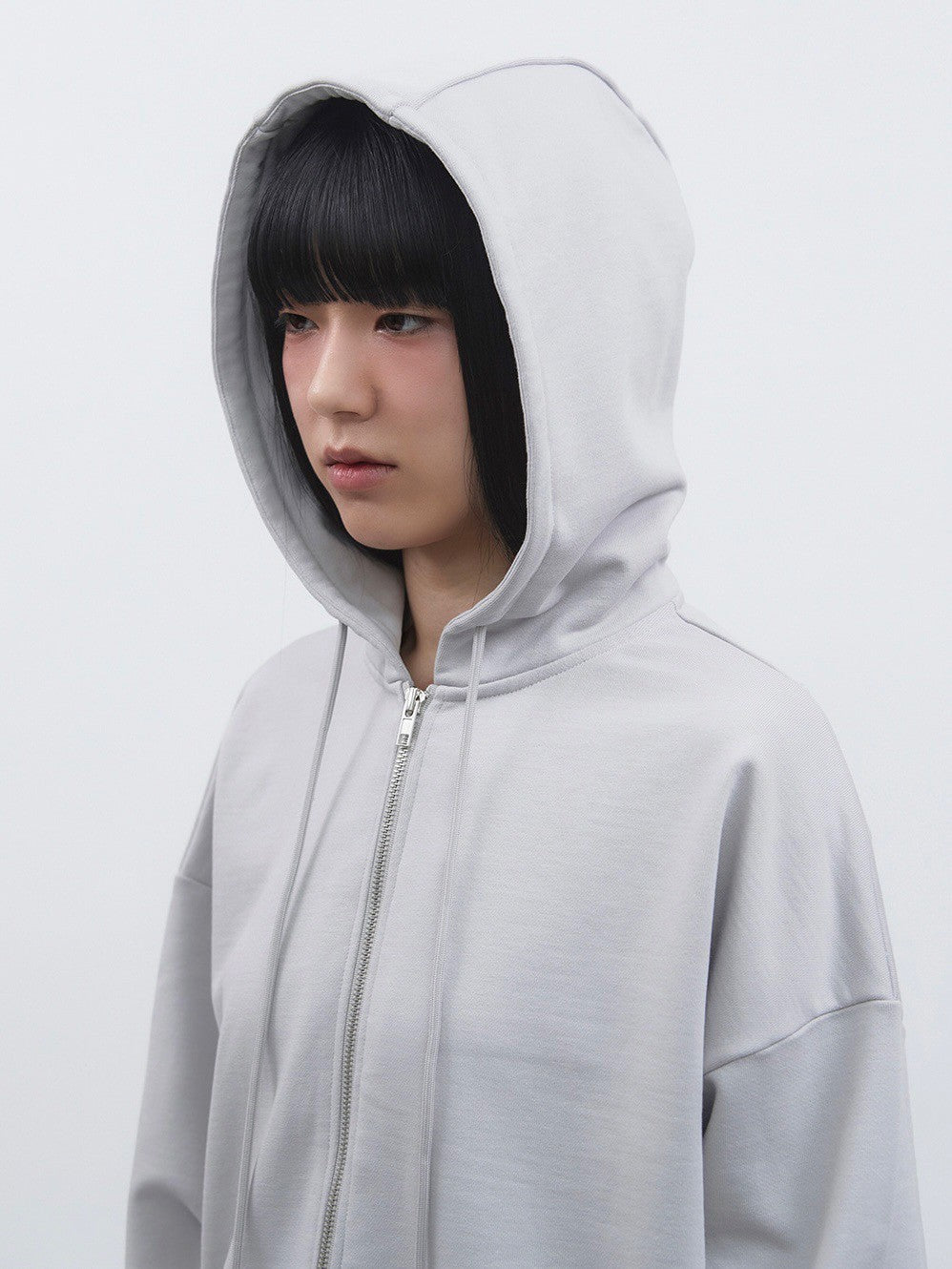 【TUOMIO】LACE UP HOOD ZIP-UP
