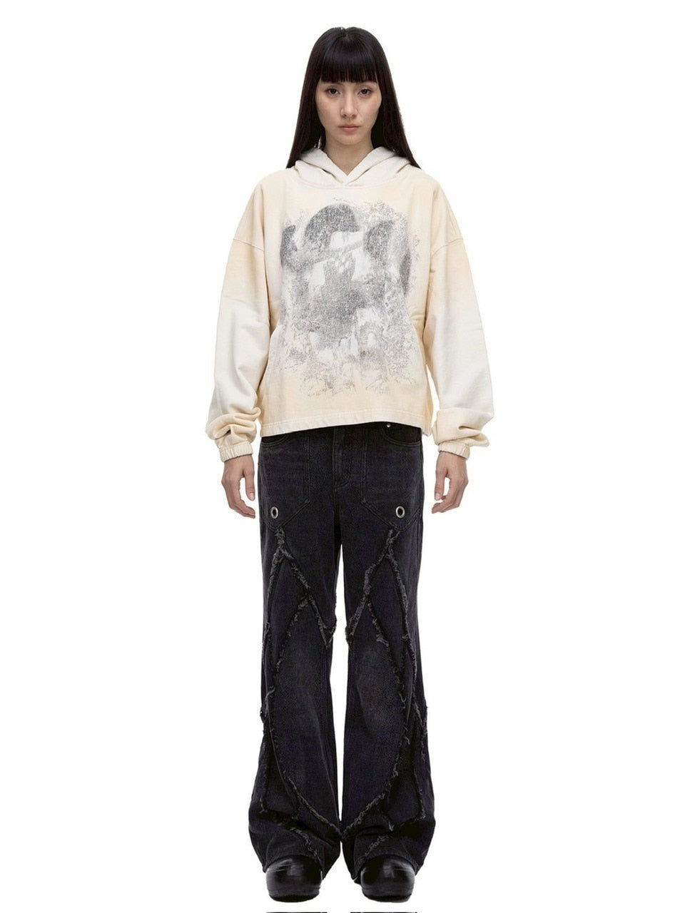 【The Boy Has No Patience】NIGHT OF THE BLOOD MOON WASHED DISTRESSED GRAPHIC HOODIE
