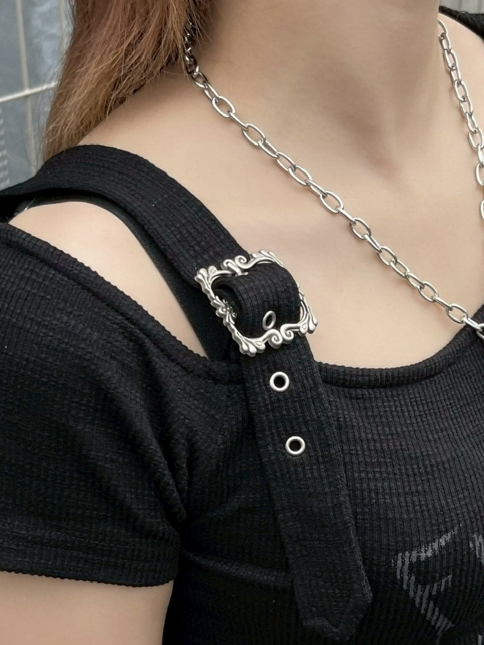 受注制【Never mind the XU】one shoulder punk tops (3color) / 【ネバーマインドザエックスユー】ワンショルダーパンクプリント半袖トップス