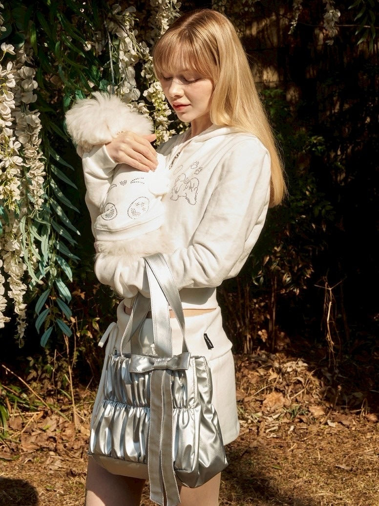 【ODDONEOUT】[ODDONEOUTXthesallyslaw] SHIRRING BAG / 【オッドワンアウト】シャーリングリボンハンドバッグ