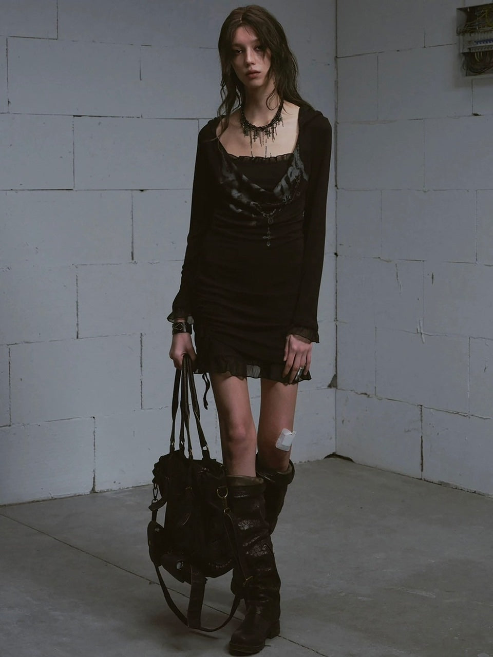 【Cest Nous】two-piece dress (3color) / 【セヌー】ツーピースレイヤードミニワンピース