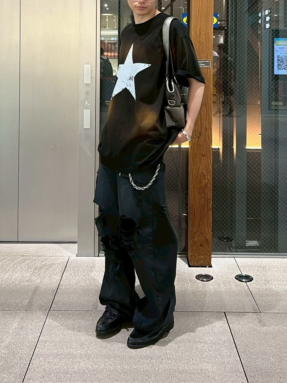 受注制【Chikashitsu +】pigment big star t-shirt (2color) / 【チカシツプラス】ピグメントビッグスタープリント半袖Tシャツ