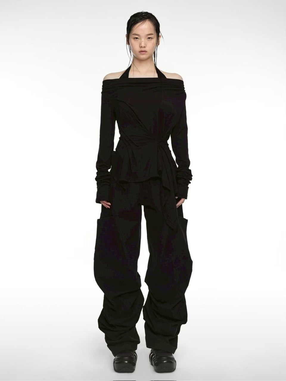 【NACHE】INCLINE DRAPING LONG SLEEVE