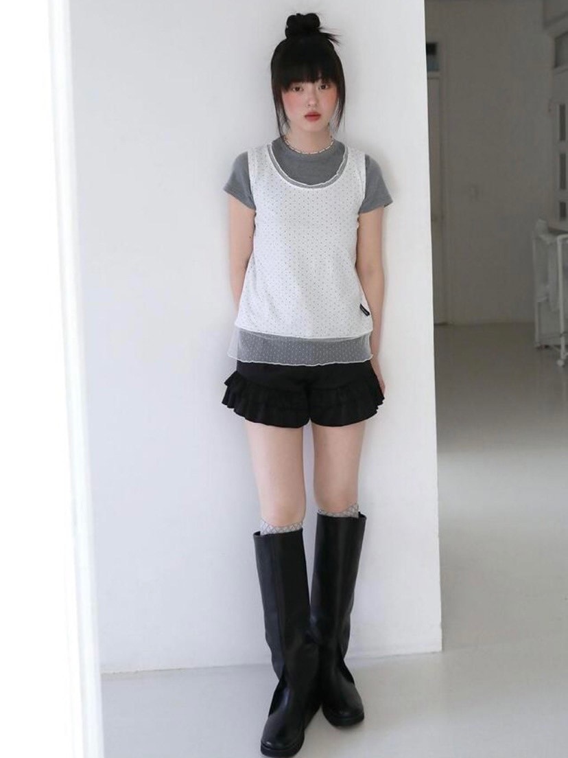 【Uglyshadow】SATIN RUFFLE PANTS