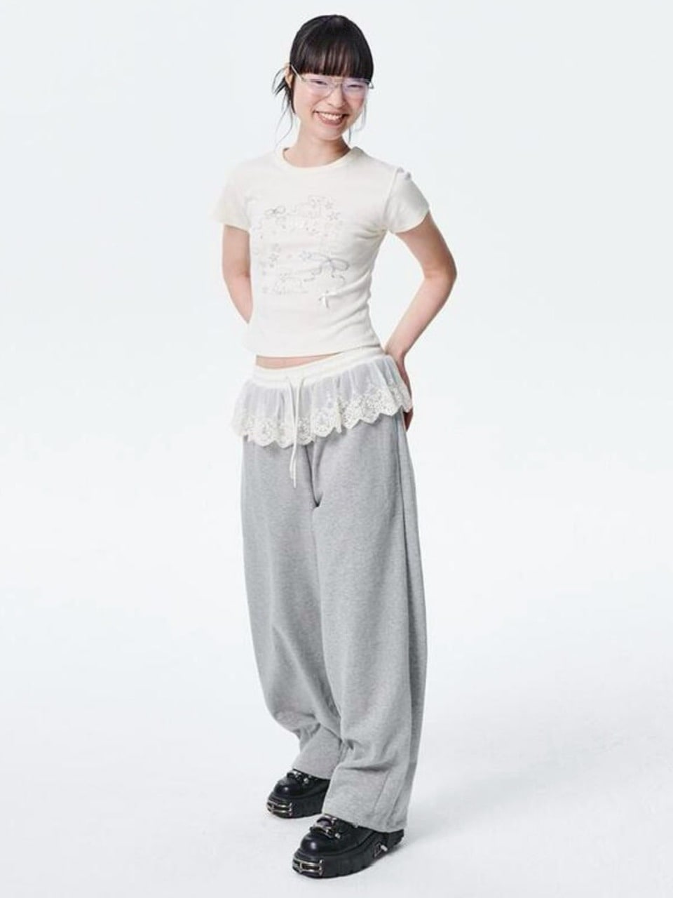 【runningHIGH】RIBBON CAT H/S TEE / 【ランニングハイ】リボンキャットプリント半袖Tシャツ