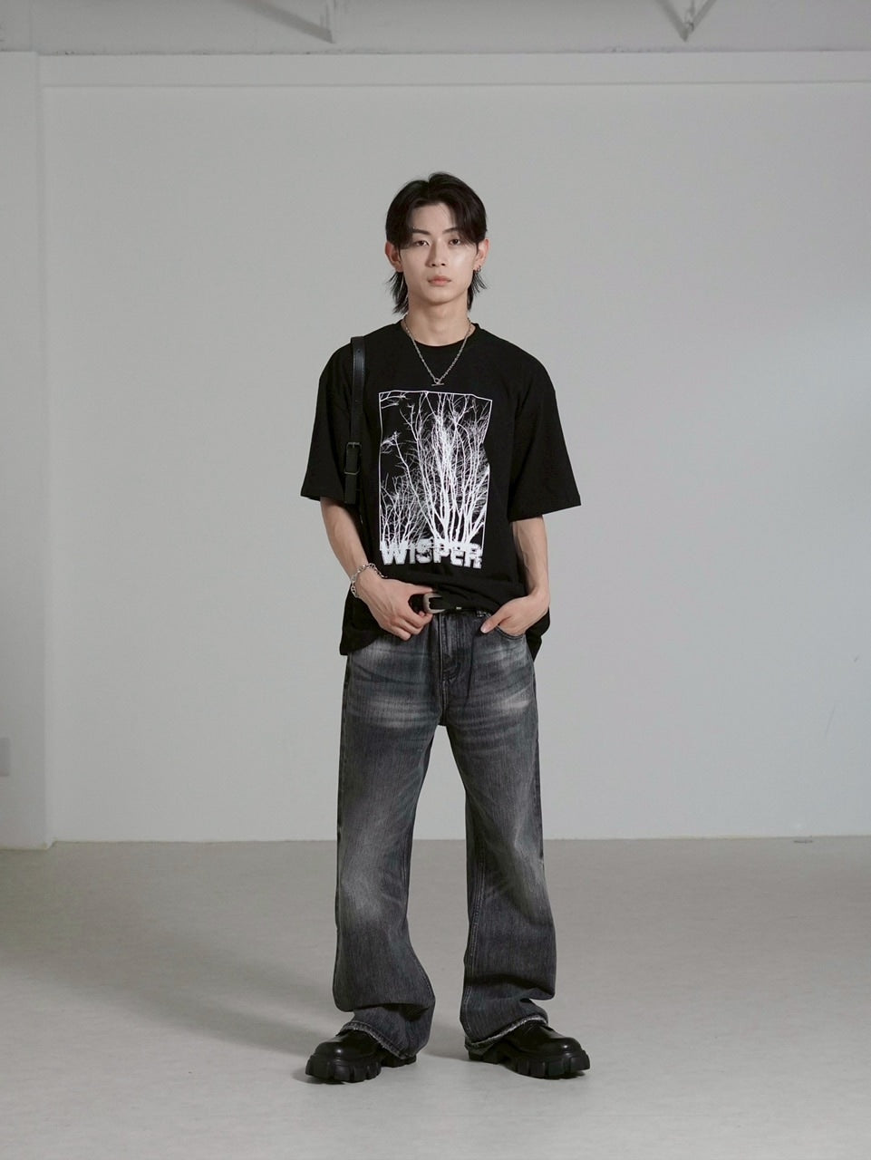【Chikashitsu +】whisper tree t-shirt (3color) / 【チカシツプラス】ウィスパーツリープリント半袖Tシャツ