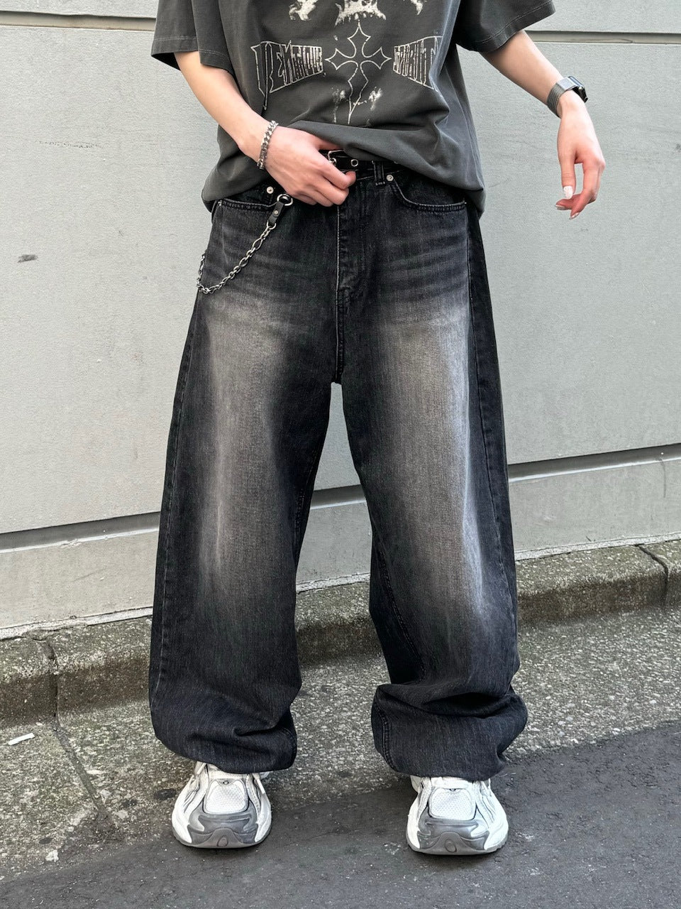 大阪店WEB限定受注制【Chikashitsu +】vintage wash semi wide denim pants 4 / 【チカシツプラス】ヴィンテージウォッシュセミワイドデニムパンツ