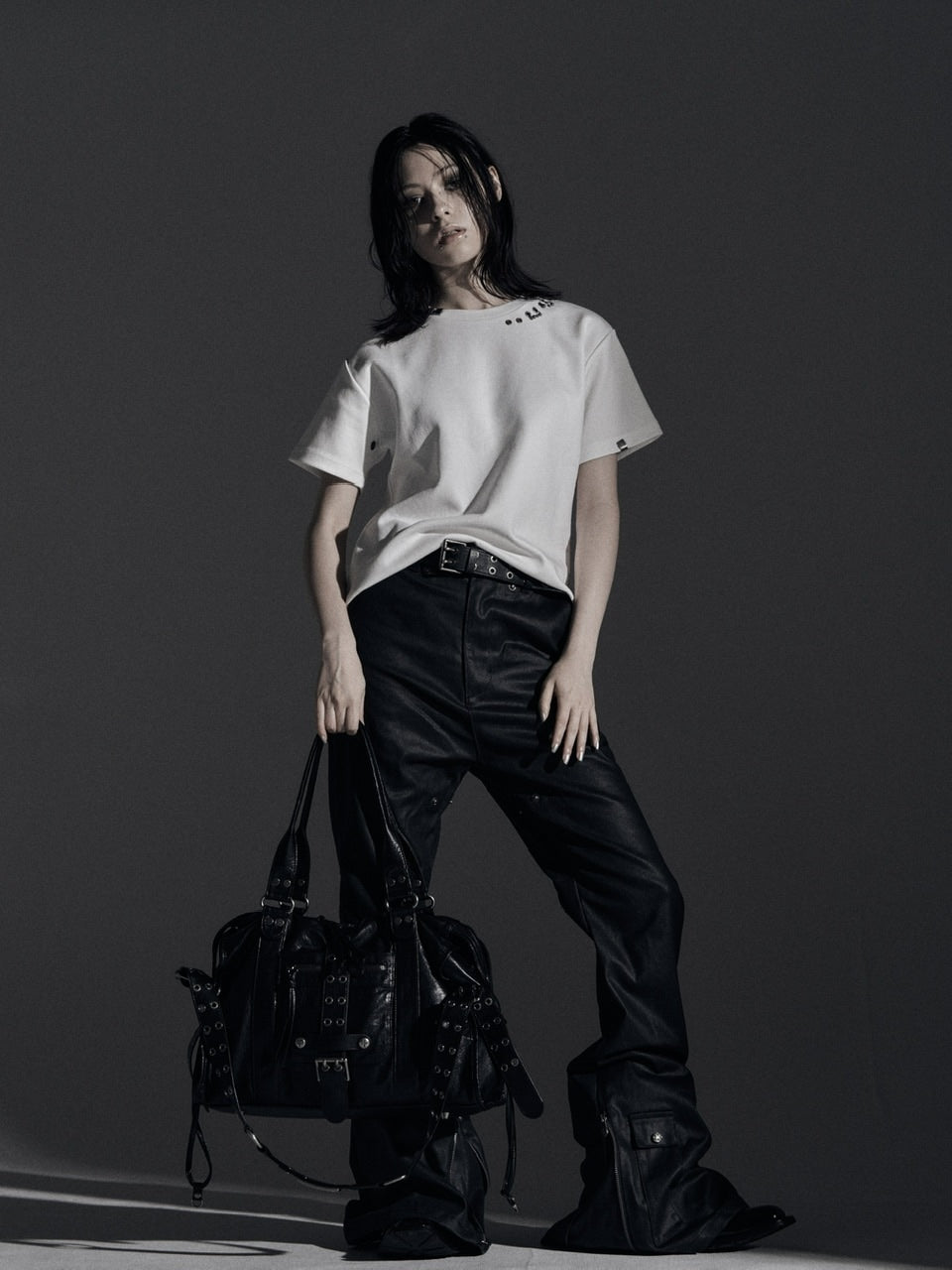 【Rosen Kreuz】SIDE BELT DOCKING FLARE PANTS