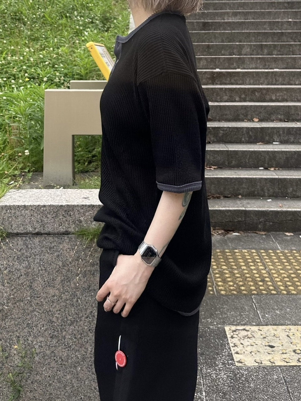 受注制【youll】henry neck waffle tee (3color)