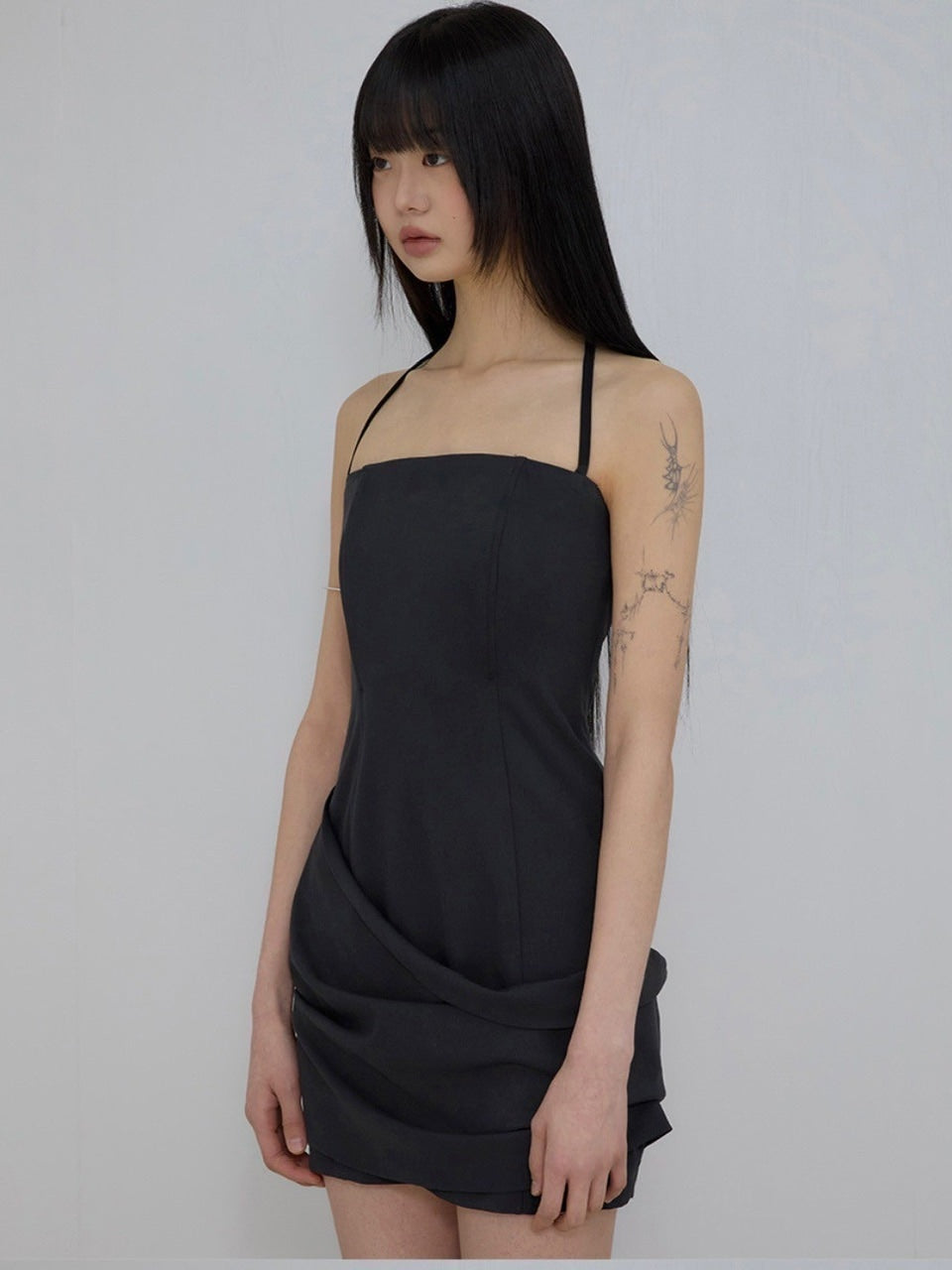 【FLAREUP】Asymmetrical Draped Dress